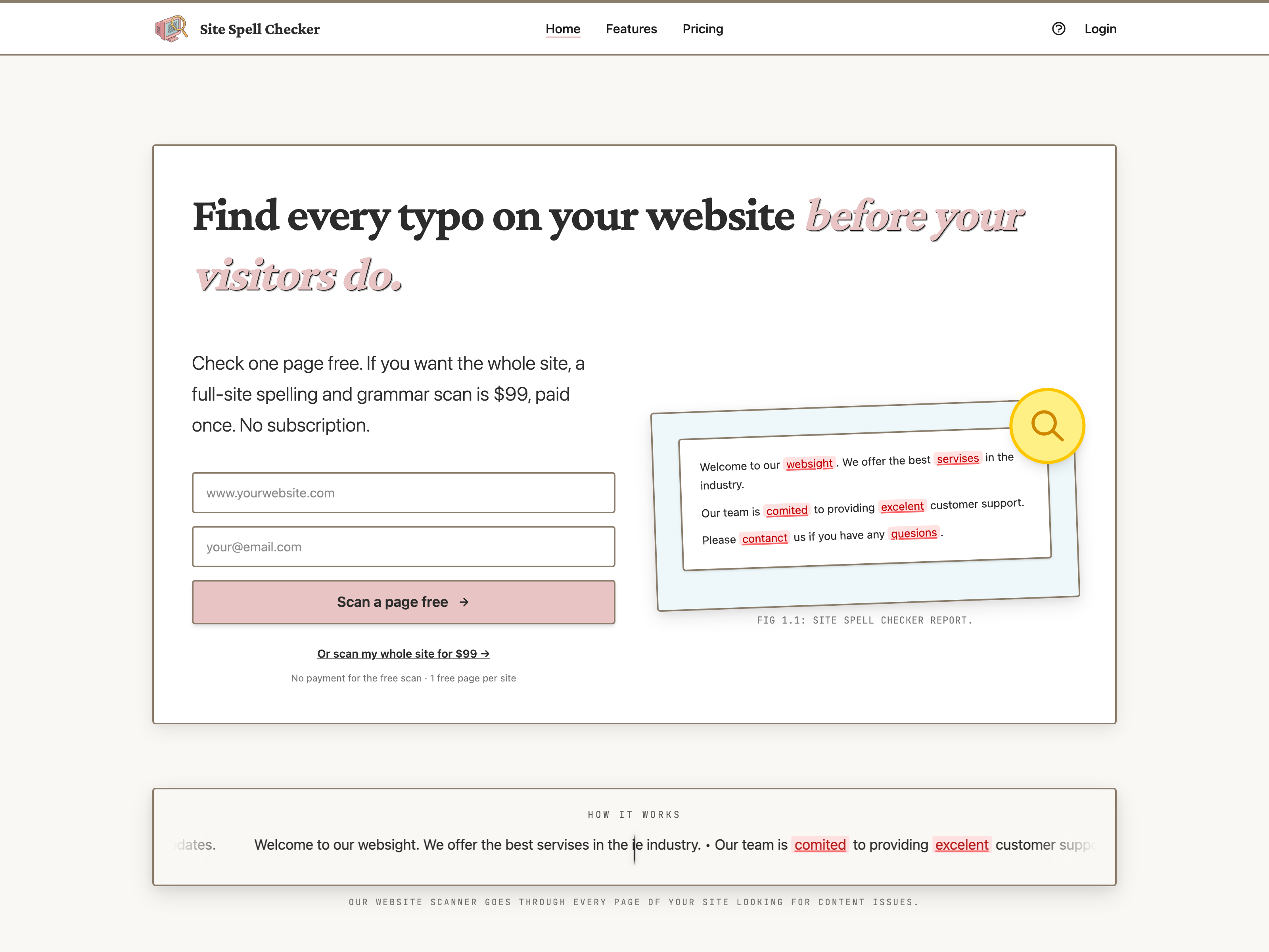Screenshot of Site Spell Checker